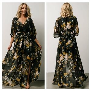Baltic Born Kia Kimono Maxi Dress Short Sleeve New Without Tags Floral SOLD OUT